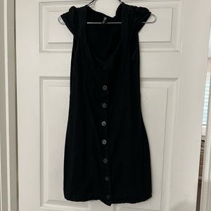 zara black denim mini dress